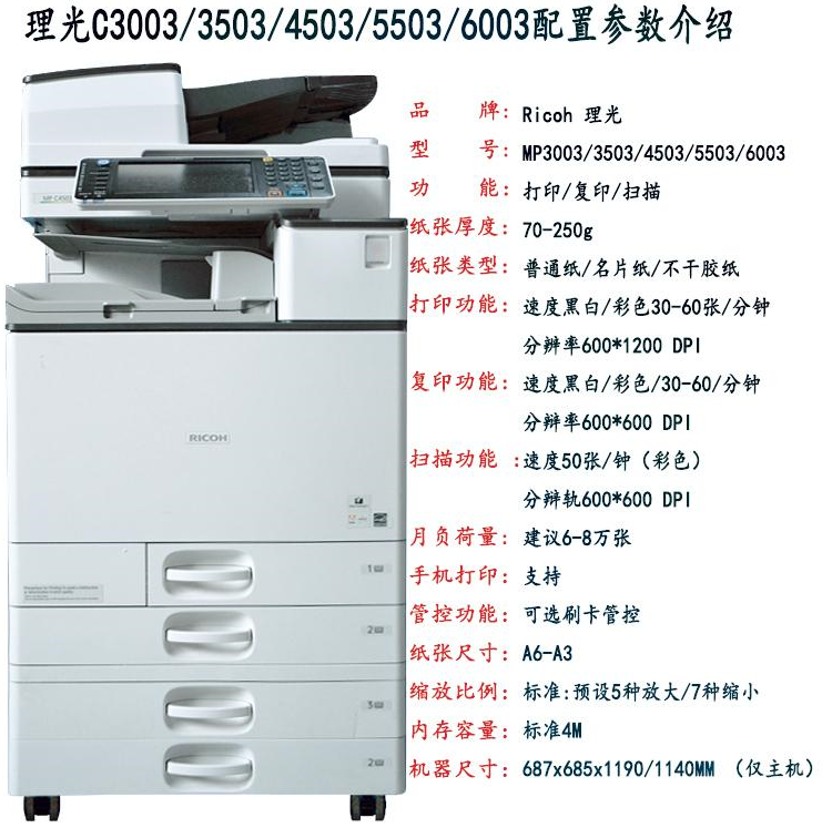 理光MP C3003C3503C4503C5503复印机租赁出租(图2)