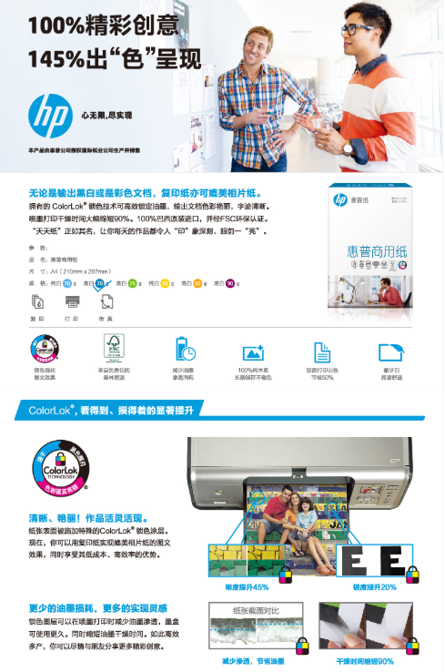  惠普（HP）CHA410C 商用纸高白复印纸 500张/包 5包/箱 A4 70G(图2)